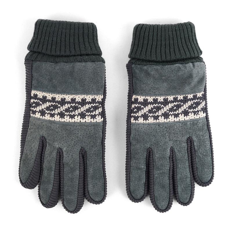 Men's Genuine Leather Non-Slip Grip Winter Gloves with Soft Acrylic Lining