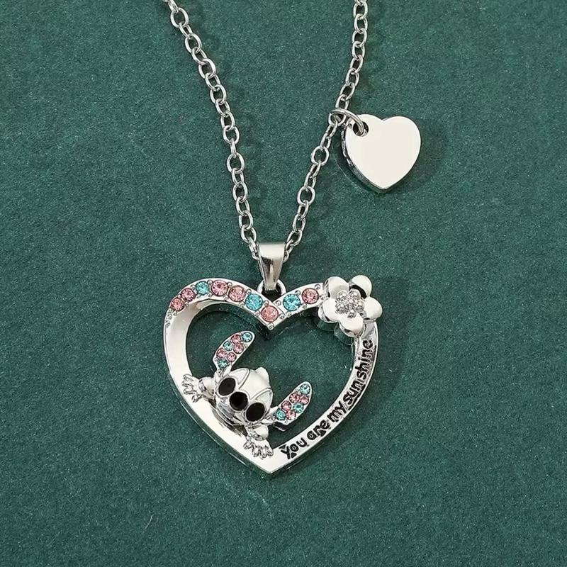 Necklace Kawaii Necklace Cartoon Heart Shape Pendant - Cute Gift For Girls - Excellent Christmas or Birthday Present