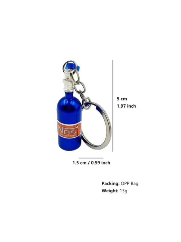 Creative Unique Bottle Shape Design Alloy Keychain, Personalized Fashion Simple Car Keychain Accessories, Funny Keyring, Creative Key Chain Ring, Male Birthday Gift