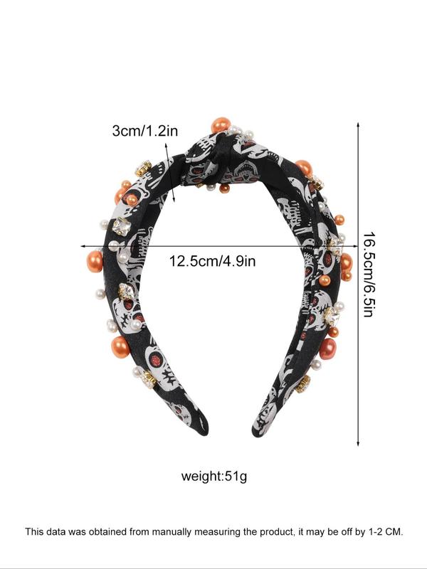 Rhinestone & Faux Pearl Decorated Hair Hoop, Fashionable Hair Accessories for Women & Girls, Cute Lovely Hairwear for Daily Used