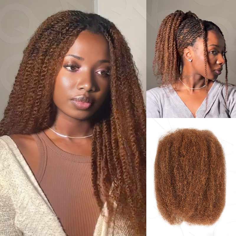 QVR 1 PCS Afro kinky Bulk Hair Extensions For Braiding Dreadlock Human Hair