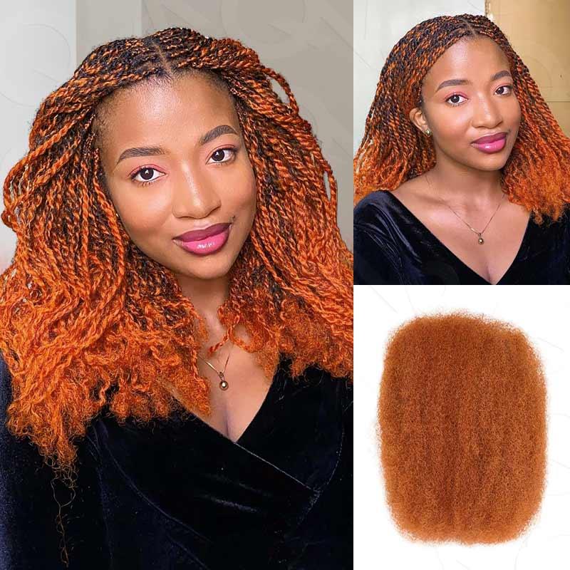 QVR 1 PCS Afro kinky Bulk Hair Extensions For Braiding Dreadlock Human Hair