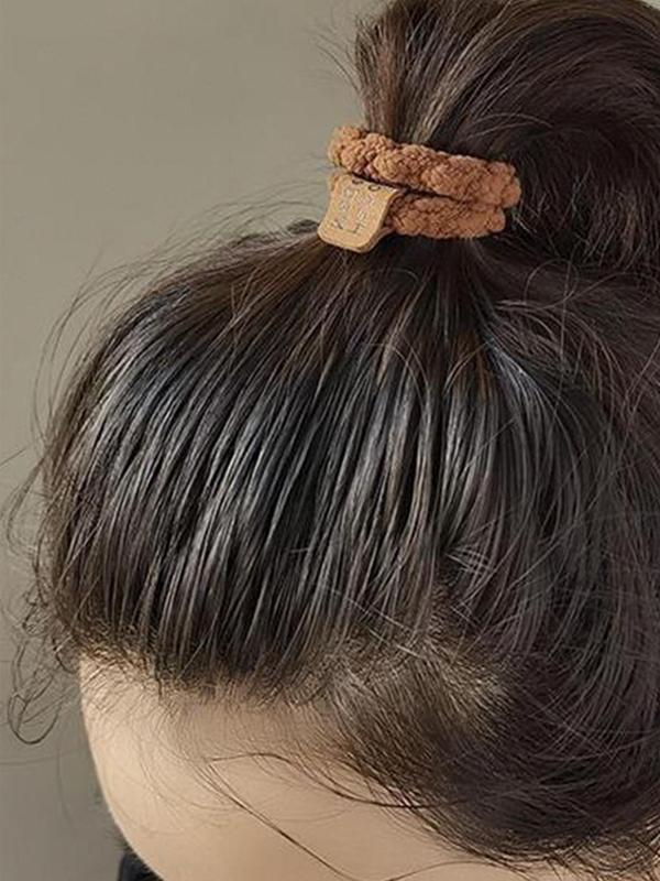 Solid Color High Stretch Hair Ties, Cute Hair Accessories for Women & Girls, Minimalist Headwear Suitable for Thick Hair