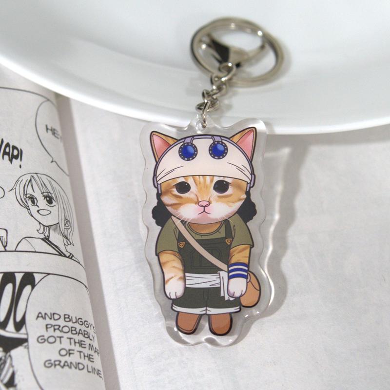 Pirate Cat Keychain | Double-Sided Acrylic Design