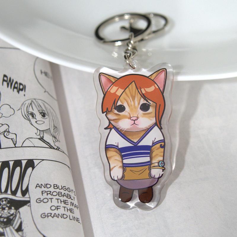 Pirate Cat Keychain | Double-Sided Acrylic Design