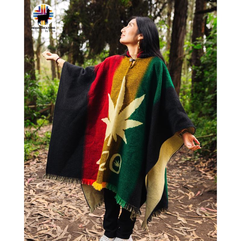 4.20 Rasta Style Alpaca Poncho