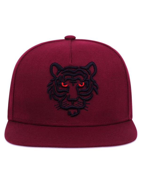 Summer 2024 New Stylish Unisex Street Trend Country Hat, Tiger Embroidering Snapback Cowboy Hat for Men & Women,  Birthday Outfit, Trendy Casual Hip Hop Flat Peak Baseball Cap for Back To School