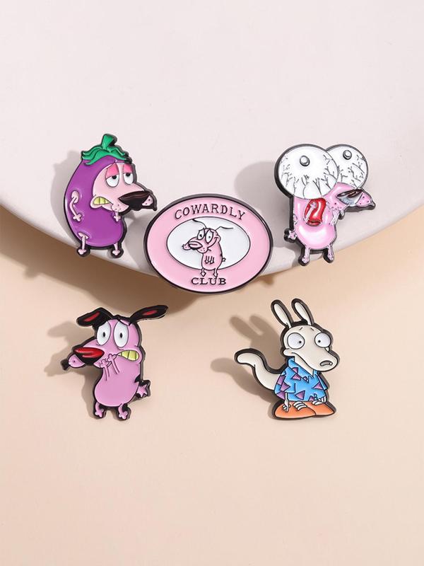 Cartoon Dog & Vegetable Design Brooch, Cute Animal Badge for Backpack & Hat & Clothes Decor, Fashion Accessories for Women & Men