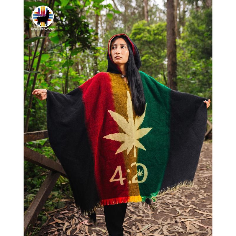 4.20 Rasta Style Alpaca Poncho