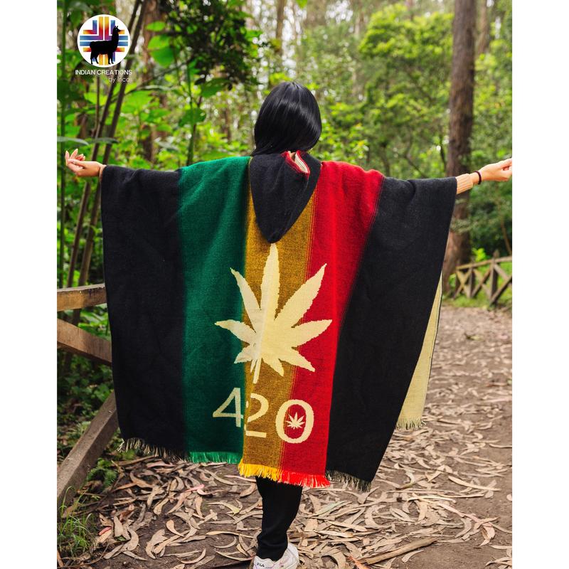 4.20 Rasta Style Alpaca Poncho