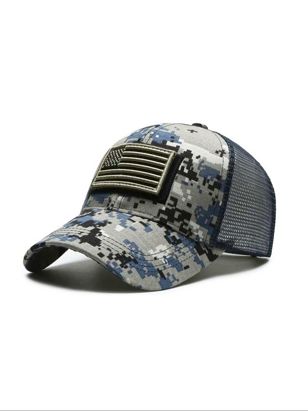 Unisex Casual Trendy Camo Pattern Baseball Cap, Camo Hat, Trucker Hats for Men, Summer Street Style Sportive Cowboy Baseball Cap for Outdoor Wear, Fashion Fitted Hat for Men & Women for All Season