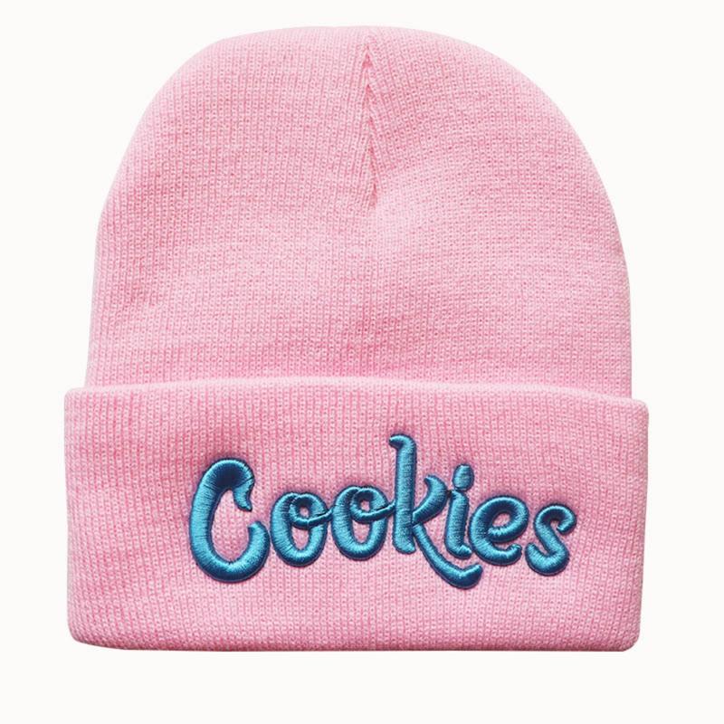 Unisex Letter Embroidery Knit Cap Cookies Y2K Beanies Casual Winter Warm Hats Hip-Hop Soft Stretch Warm Knitted Slouchy Cap