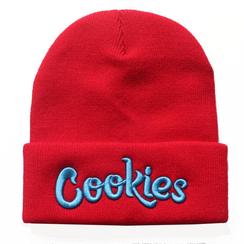 Unisex Letter Embroidery Knit Cap Cookies Y2K Beanies Casual Winter Warm Hats Hip-Hop Soft Stretch Warm Knitted Slouchy Cap