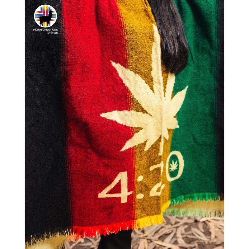 4.20 Rasta Style Alpaca Poncho