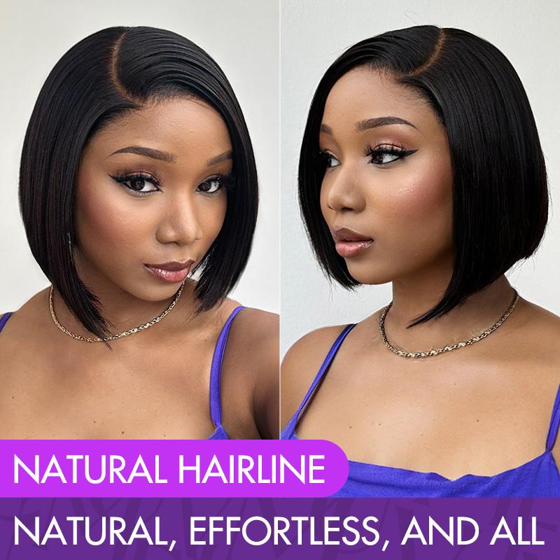 LUVME Put On & Go Blunt Cut Straight Bob Minimalist HD Lace Glueless C Part Wig