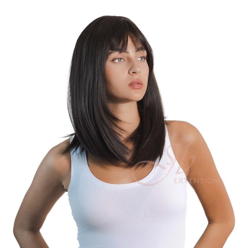 JBEXTENSION 16 Inches Short Bob Cut Wig With Bangs FEDERICA