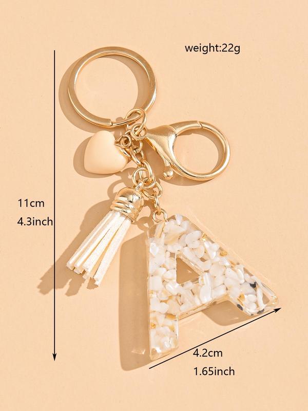 Fashion Letter & Tassel Design Keychain, Cute Keychain for Women & Men, Trendy All-match & Exquisite Keychain for Birthday Gift