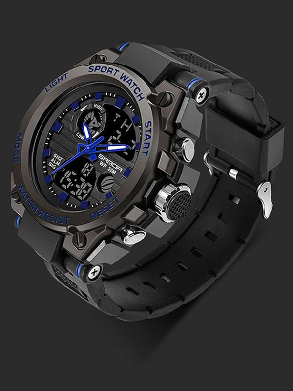 Men's Sportive Digital Watch, Fashionable Digital Watch with Luminous Dial & Alarm & Date Display Function, Waterproof Watch for Men with Box