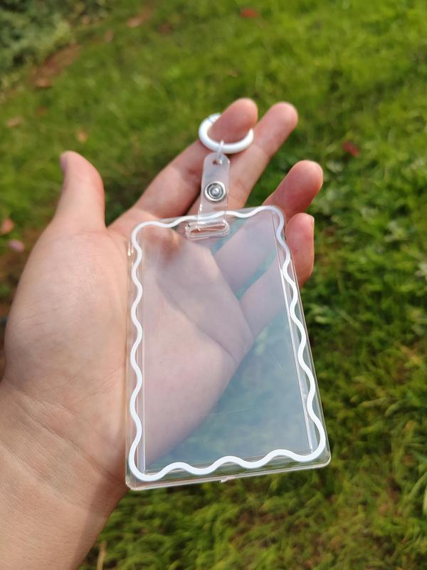 Creative Clear Transparent Acrylic Card Holder with Keychain, Multifunctional Keychain for Daily Use, Card Protective Cover Keychain for Office Supplies, School Supplies, Home Supplies, Back To School Gift