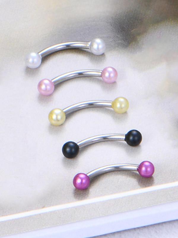 Fashionable Faux Pearl & Rhinestone Decorated Body Jewelry, 20pcs set Mixed Color Body Piercing Jewelry, Fashion Body Jewelry for Women & Men