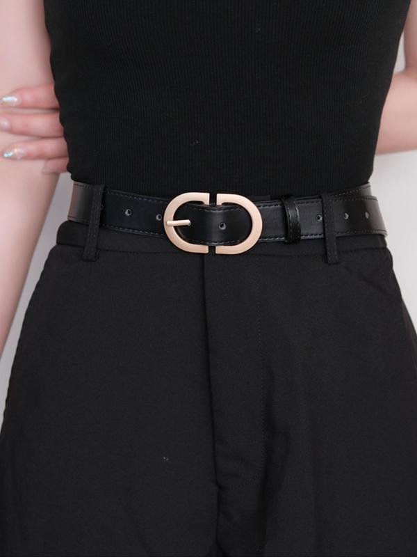 Women's Fashionable Geometric Buckle Belt, Casual Waistband for Jeans Trousers, Trendy All-match & Exquisite Belt for Birthday Gift