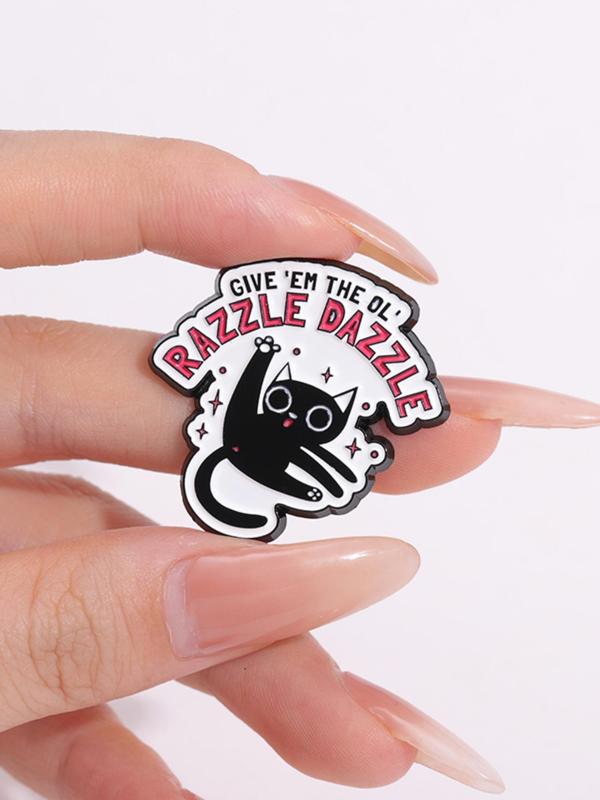 Cute Cat Design Brooch, Cartoon Creative Animal Design Alloy Badge for Men & Women, Enamel Pin for Backpacks, Jeans, Scarves Streetwear