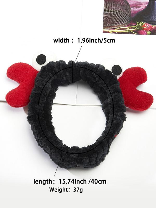 Cartoon Crab Decor Plush Hair Band, Cute High Stretch Elastic Hair Band for Women, Lovely Hairwear for Party, Daily, Beauty Hair Accessory for Face Washing