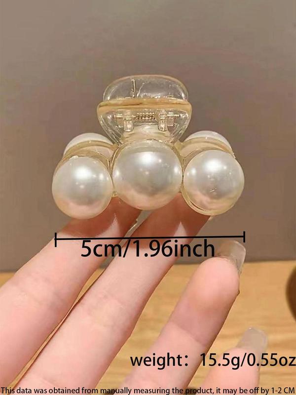 Faux Pearl Decorated Hair Claw Clip, Elegant Hair Accessories for Women, Minimalist Headwear Suitable for Any Hairstyle, Fashion Hair Accessories for Party, Daily Decor