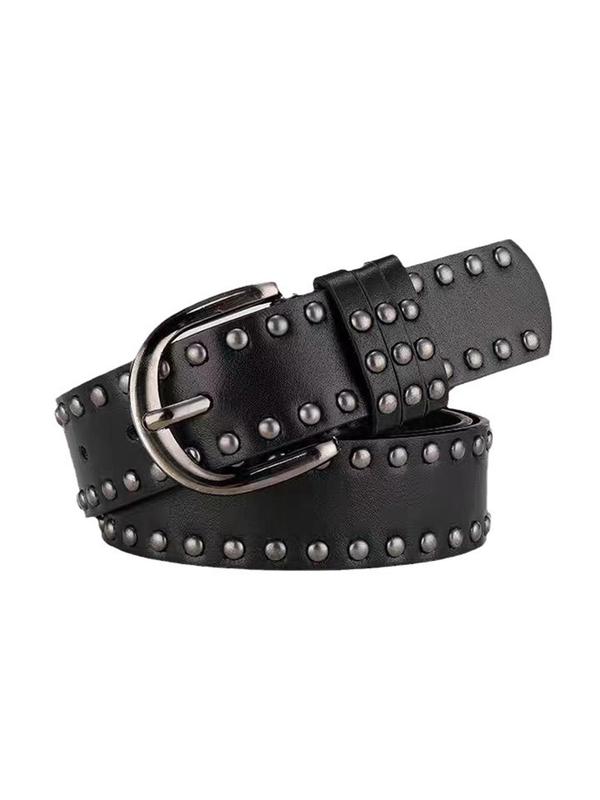 Punk Style Studded Decor Belt, Fashionable Matching Belt for Women & Girls, Trendy All-match & Exquisite Clothes Accessories for Daily & Party Decoration