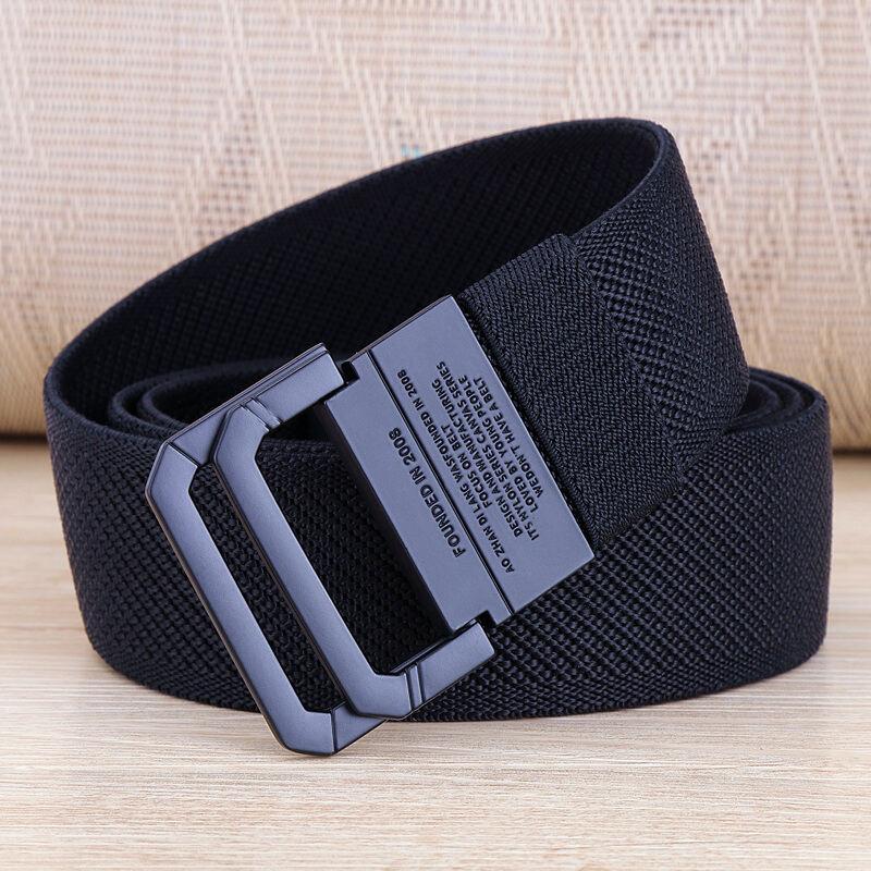 Men's and Women's Belts Canvas Belt Elastic Woven Pant Belt Double Ring Buckle Woven Belt Young Student Military Training Trendy Easiest for Match