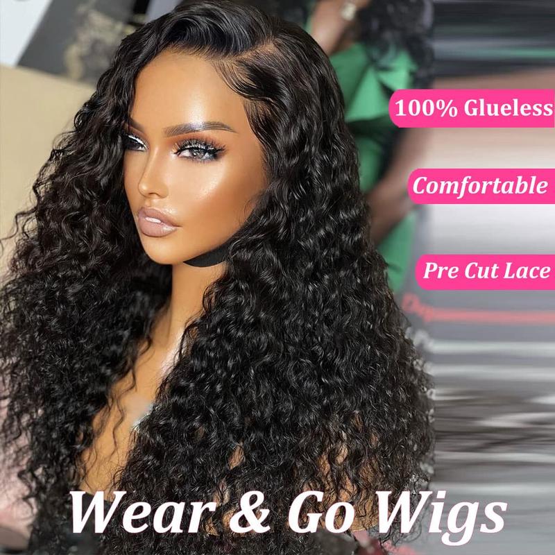 Ready To Wear And Go 30 32 Inch Glueless Wig Curly 5x5 6x4 4x6 HD Transparent Lace Front Wig For Women Brazilian Human Hair Wig Deep Wave Pre-Cut Lace Pre Plucked Natural Hairline Sale Bling Hair 180%