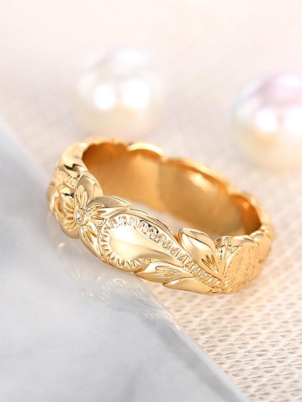 Fashion Flower Design Ring, Fashion Delicate Jewelry for Party, Daily Clothing Decor, Trendy All-match & Exquisite Jewelry for Birthday Gift for Women & Girls