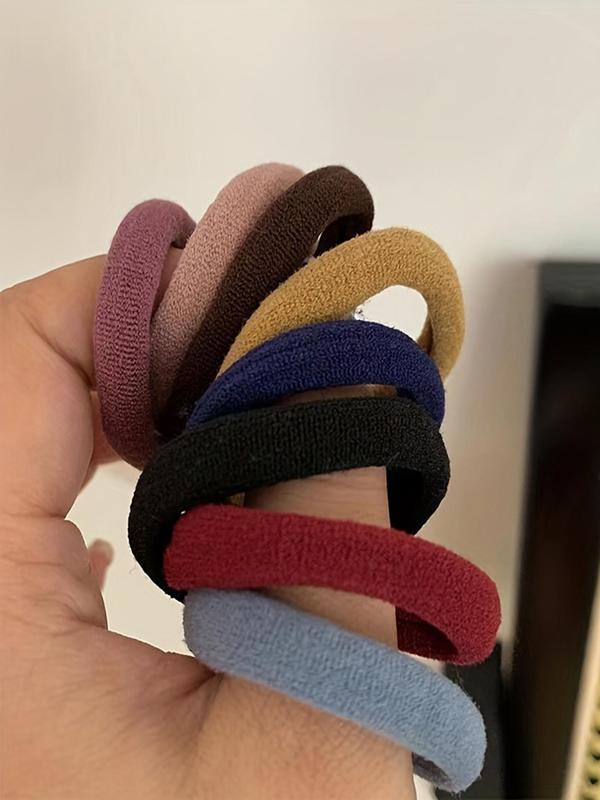 Random Color Simple Plain High Elastic Hair Tie, Casual Versatile Hair Accessories for Women, Minimalist Ponytail Holder for Thick Hair for Daily Use