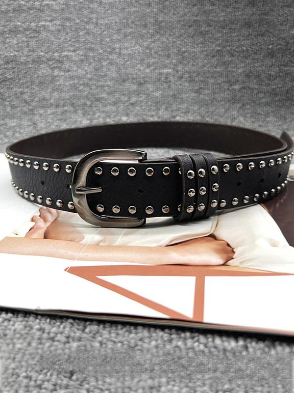 Punk Style Studded Decor Belt, Fashionable Matching Belt for Women & Girls, Trendy All-match & Exquisite Clothes Accessories for Daily & Party Decoration