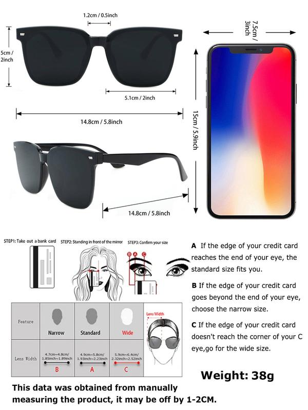 Simple Style Sunglasses for Men & Women for Summer, Trendy Casual Luxury Sunglasses for Travel & Daily Use, Fashion Back To School Accessories for Outdoor Activities