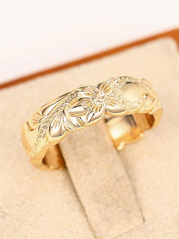 Fashion Flower Design Ring, Fashion Delicate Jewelry for Party, Daily Clothing Decor, Trendy All-match & Exquisite Jewelry for Birthday Gift for Women & Girls