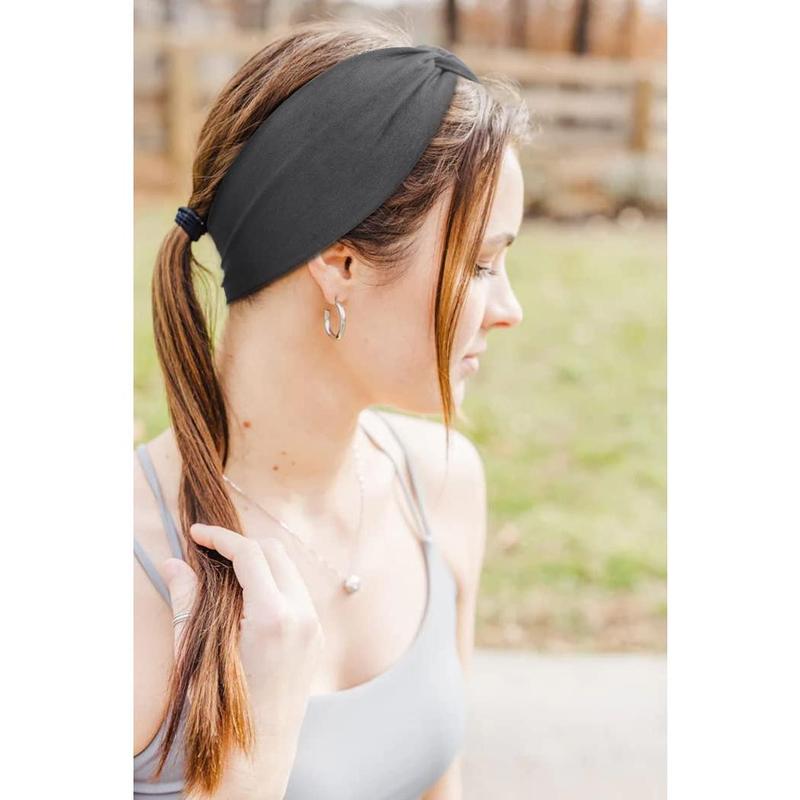 Wide Headbands for Women Fashion Headbands, Elastic Headbands, Non-slip Twist Headbands, Fitness Hair Accessories, 6 Pack