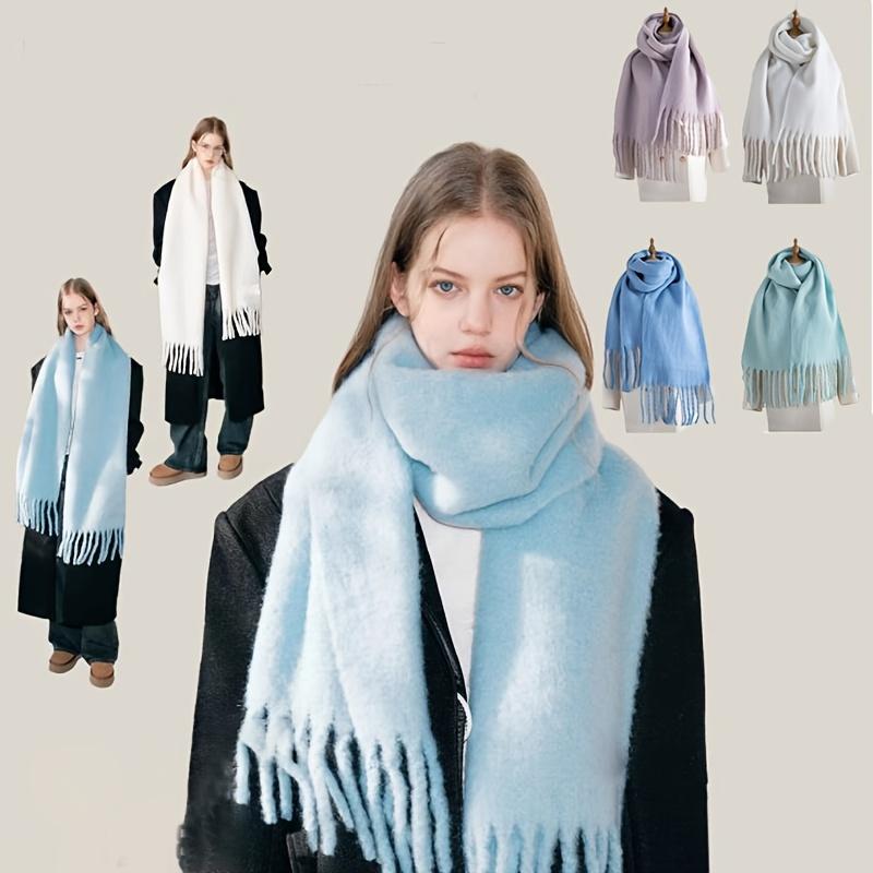 Cozy Knit Scarf for Women - Solid Color, Thick & Warm for Autumn Winter, Windproof & Stylish, Perfect Gift