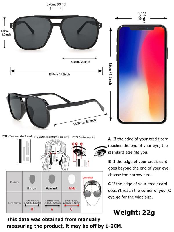 Simple Style Sunglasses for Men & Women for Summer, Trendy Casual Luxury Sunglasses for Travel & Daily Use, Fashion Back To School Accessories for Outdoor Activities