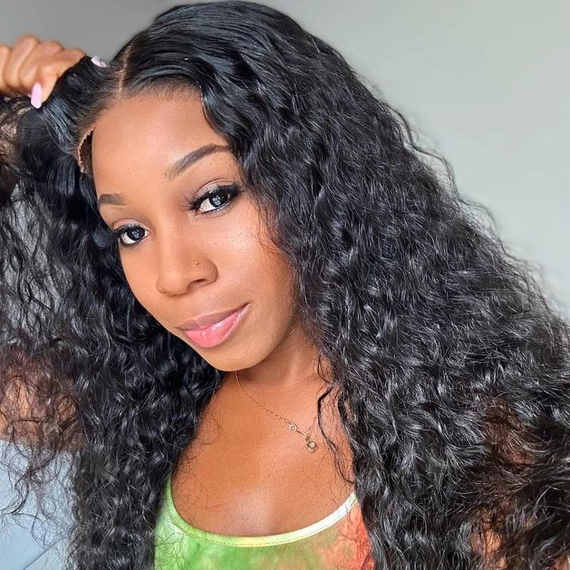 Ready To Wear And Go 30 32 Inch Glueless Wig Curly 5x5 6x4 4x6 HD Transparent Lace Front Wig For Women Brazilian Human Hair Wig Deep Wave Pre-Cut Lace Pre Plucked Natural Hairline Sale Bling Hair 180%