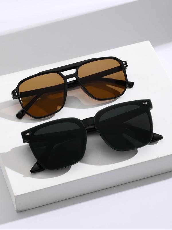 Simple Style Sunglasses for Men & Women for Summer, Trendy Casual Luxury Sunglasses for Travel & Daily Use, Fashion Back To School Accessories for Outdoor Activities