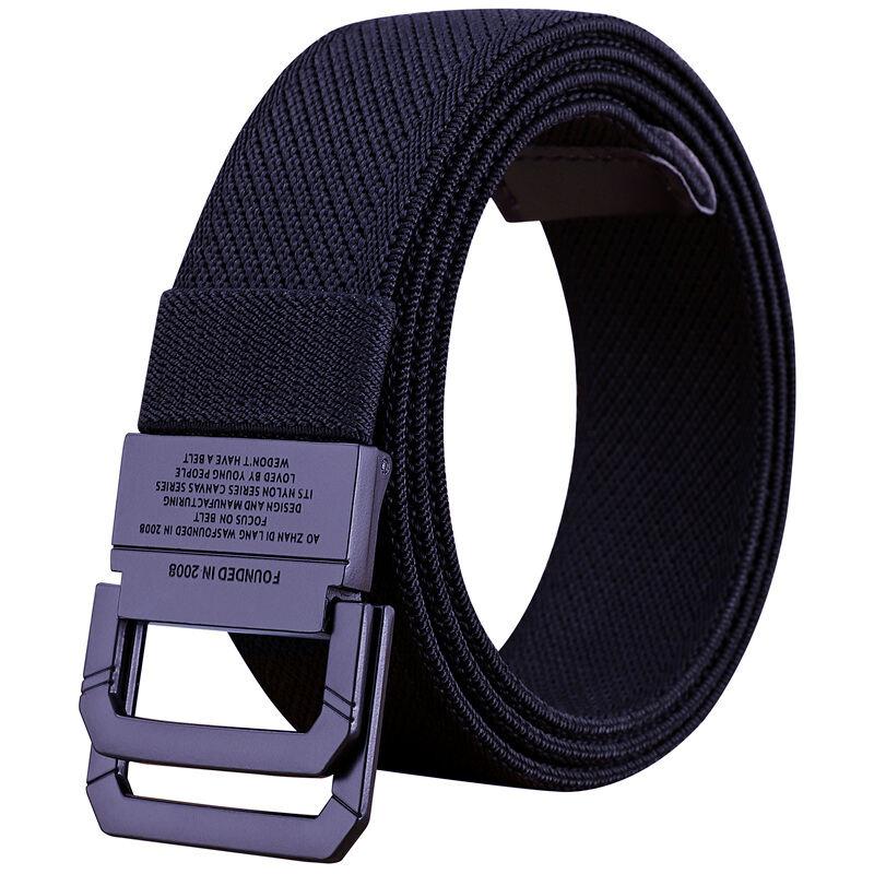 Men's and Women's Belts Canvas Belt Elastic Woven Pant Belt Double Ring Buckle Woven Belt Young Student Military Training Trendy Easiest for Match