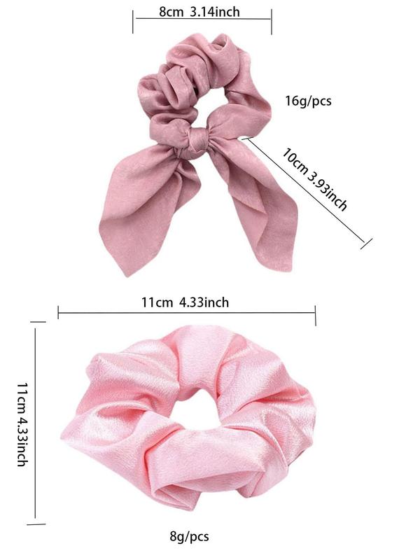 Solid Color Scrunchies, High Stretch Hair Tie, Casual Simple Hair Accessories for Women & Girls, Minimalist Headwear Suitable for Thick Hair