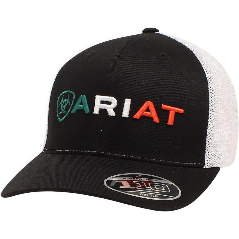 Stylish Black A.R.I.A.T Baseball Cap Collection, Men's Flexfit 110 Mesh Cap: Stay Cool, Look Sharp