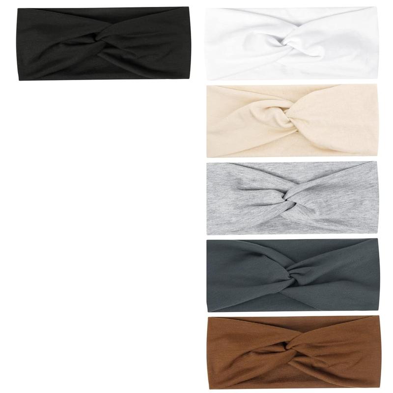 Wide Headbands for Women Fashion Headbands, Elastic Headbands, Non-slip Twist Headbands, Fitness Hair Accessories, 6 Pack