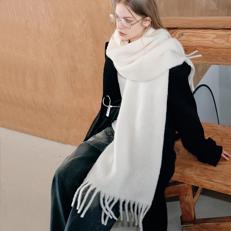 Cozy Knit Scarf for Women - Solid Color, Thick & Warm for Autumn Winter, Windproof & Stylish, Perfect Gift