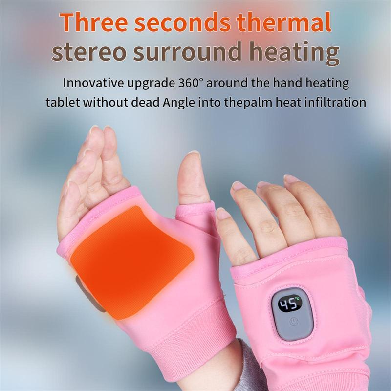 Rechargeable Heated Gloves, Electric FingerlessGloves, USB Hand Warmer, Winter Warm LaptopGloves, Hand Warmer for Men Women