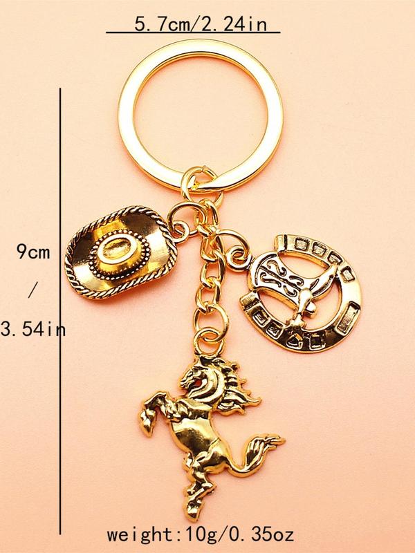 Punk Style Keychain, Fashionable Animal & Hat & Boot Design Keychain for Men & Women, Trendy All-match & Exquisite Keychain for Birthday Gift