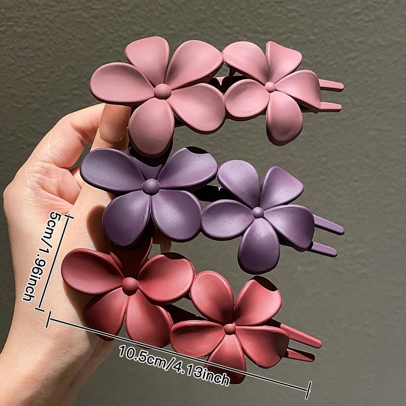 Flower Design Hair Clip, 3 Counts set Cute Matte Hair Accessories for Women & Girls, Elegant All-match Fashion Accessories for Daily Wear, Party Gifts