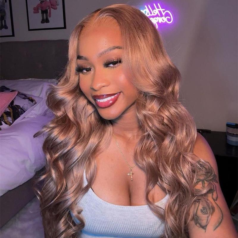 Megalook 6x5 13x4 HD Pre Cut Lace Milk Tea Light Flaxen Beginners Glueless Wig Human Hair Lace Front Wigs Pre Plucked Bleached Knots Ready to Wear